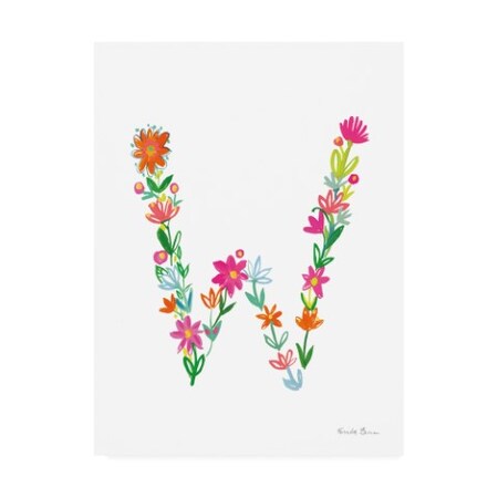 Farida Zaman 'Floral Alphabet Letter Xxiii' Canvas Art,35x47